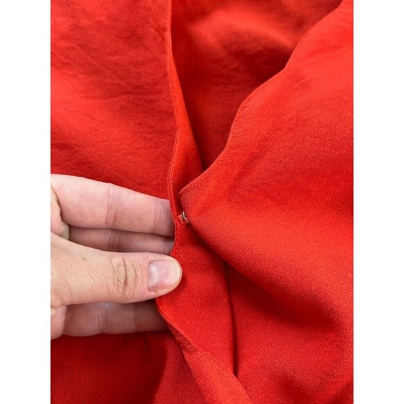 Umgee Coral Scarlet Scalloped V-Neck Side Tie Flare Relaxed Fit Romper S - Picture 5 of 8